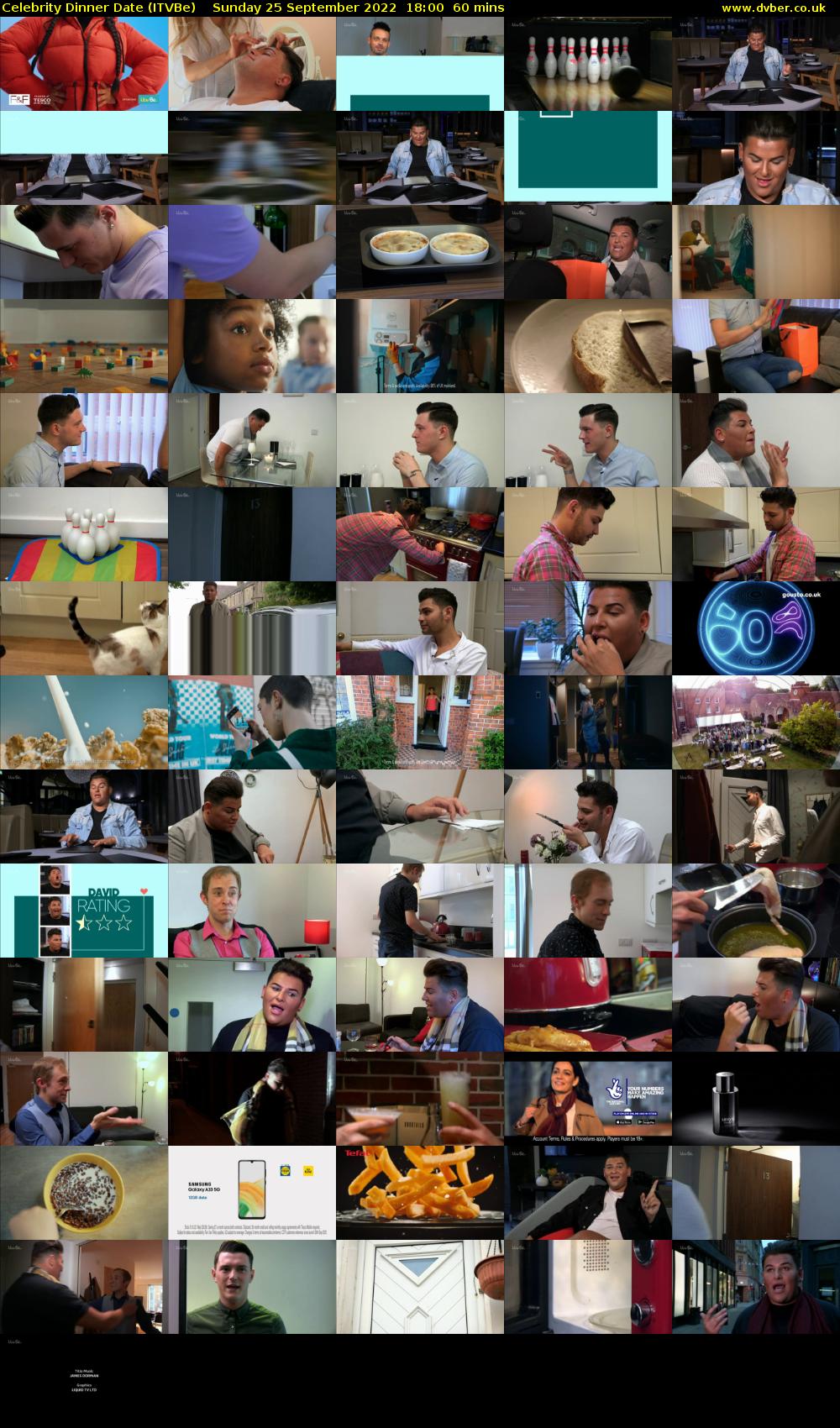 Celebrity Dinner Date (ITVBe) Sunday 25 September 2022 18:00 - 19:00