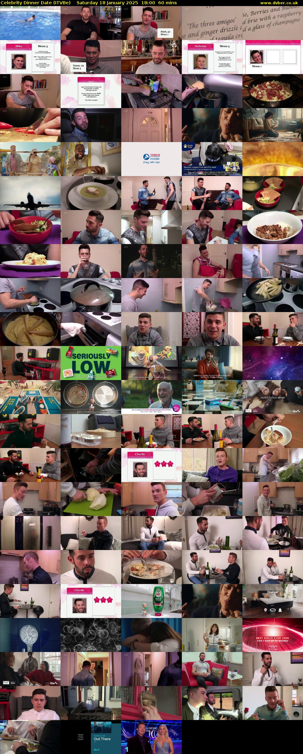 Celebrity Dinner Date (ITVBe) Saturday 18 January 2025 18:00 - 19:00