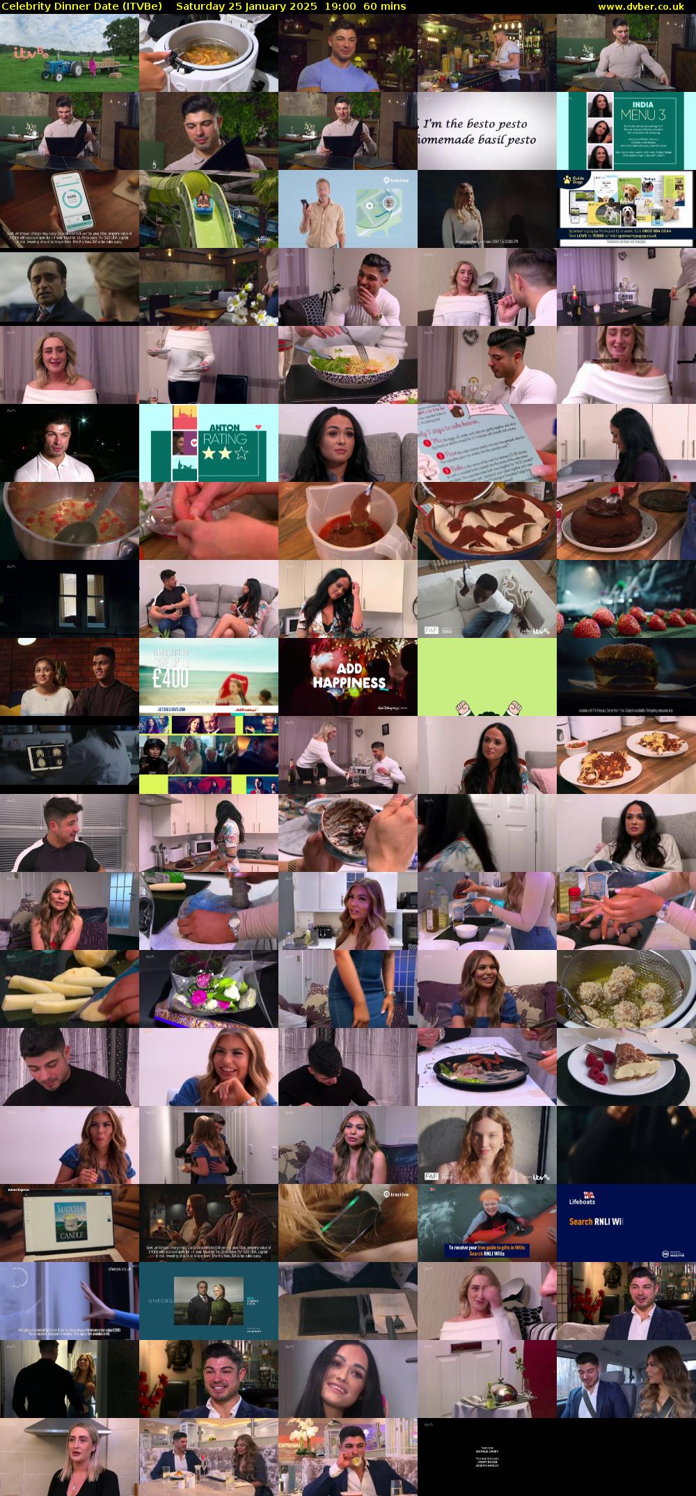 Celebrity Dinner Date (ITVBe) Saturday 25 January 2025 19:00 - 20:00