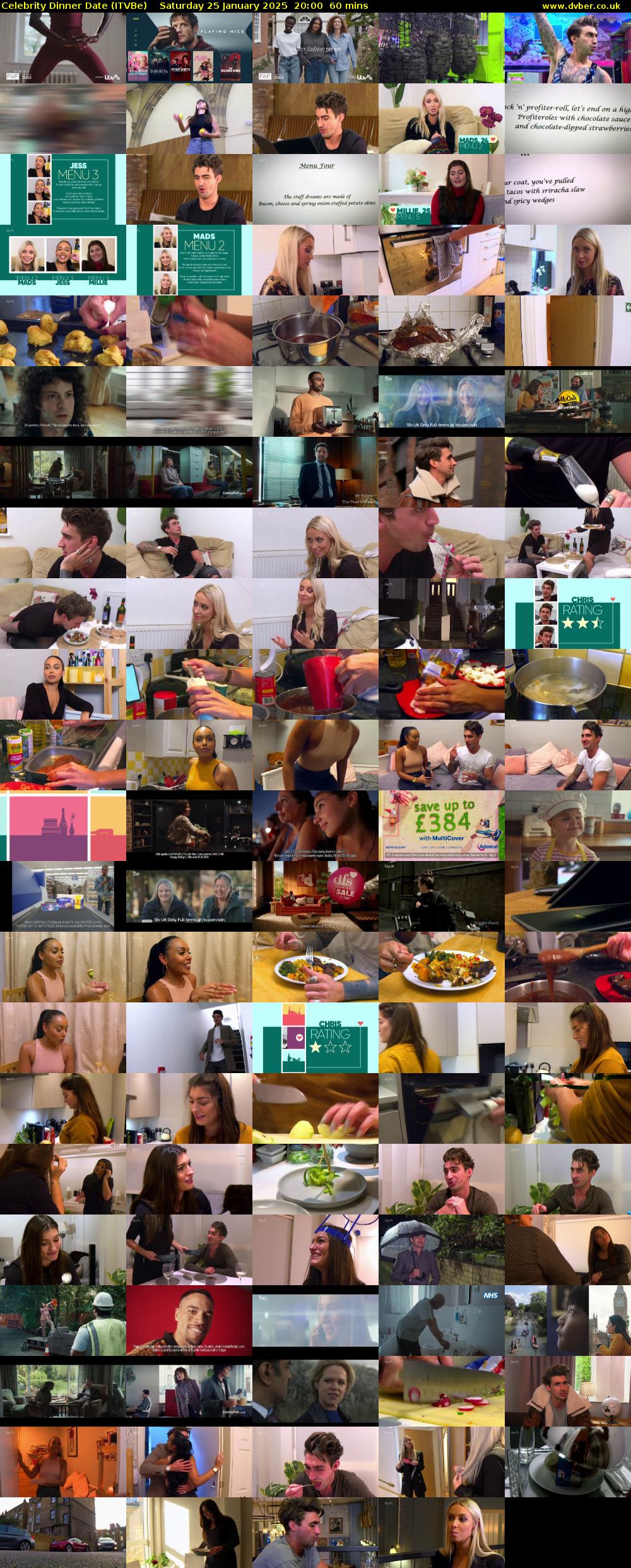 Celebrity Dinner Date (ITVBe) Saturday 25 January 2025 20:00 - 21:00