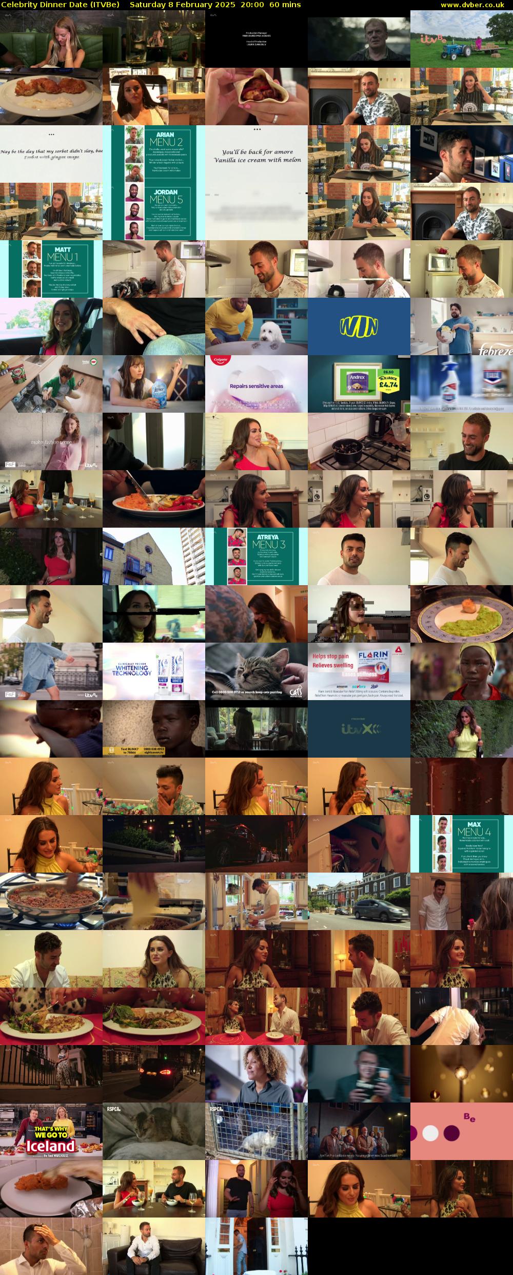 Celebrity Dinner Date (ITVBe) Saturday 8 February 2025 20:00 - 21:00