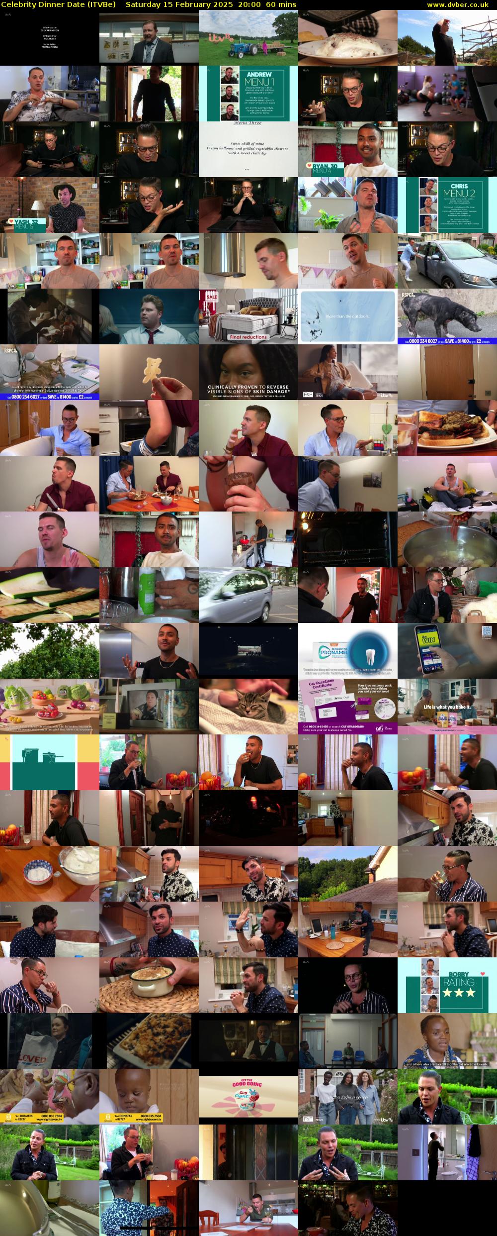 Celebrity Dinner Date (ITVBe) Saturday 15 February 2025 20:00 - 21:00
