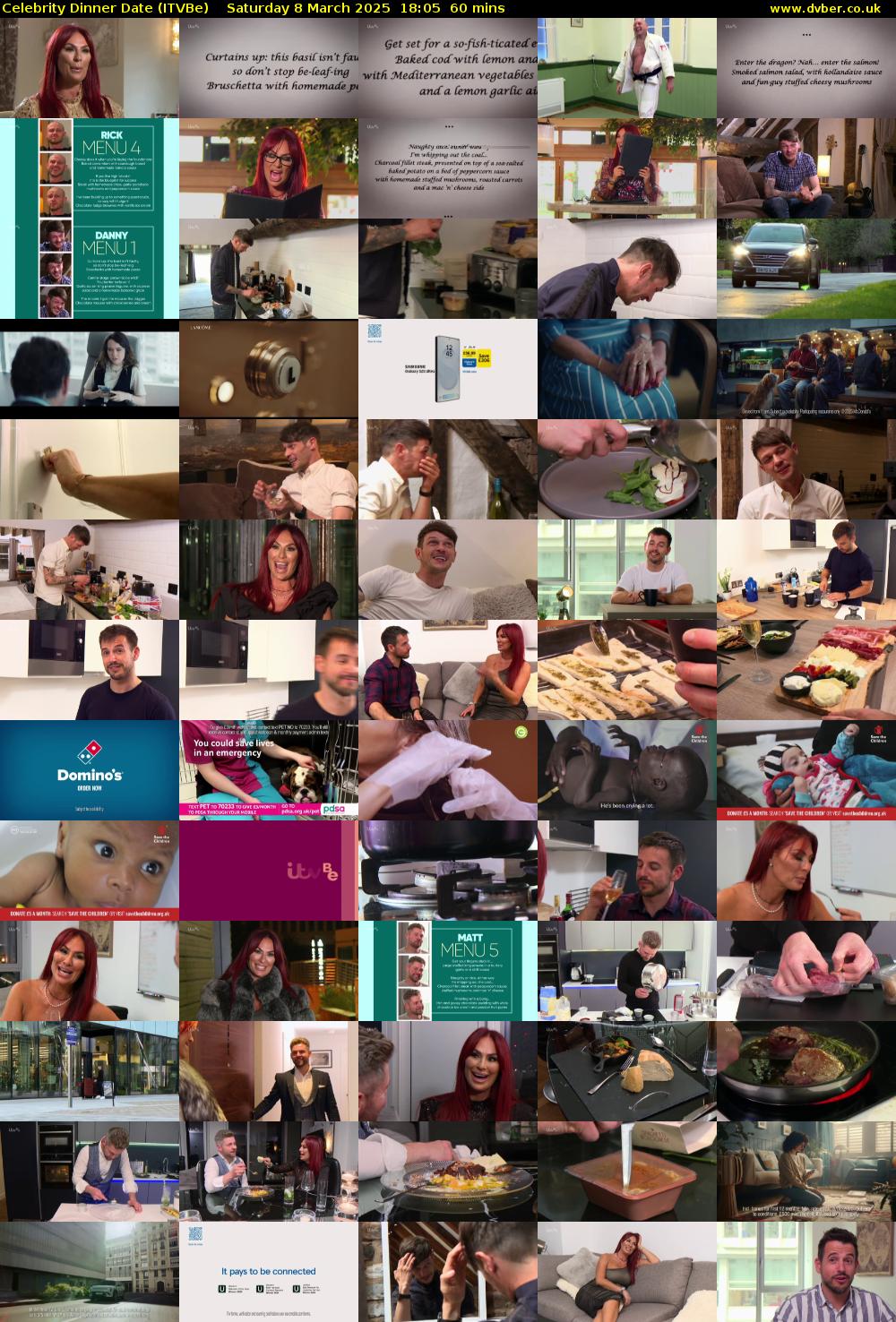 Celebrity Dinner Date (ITVBe) Saturday 8 March 2025 18:05 - 19:05