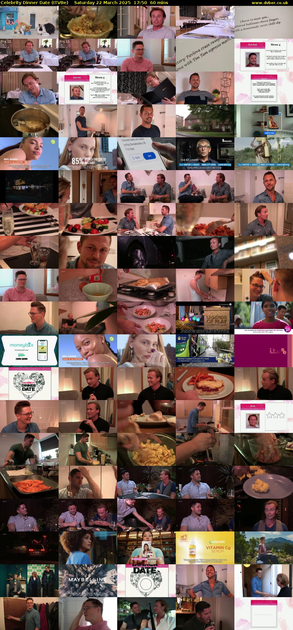 Celebrity Dinner Date (ITVBe) Saturday 22 March 2025 17:50 - 18:50