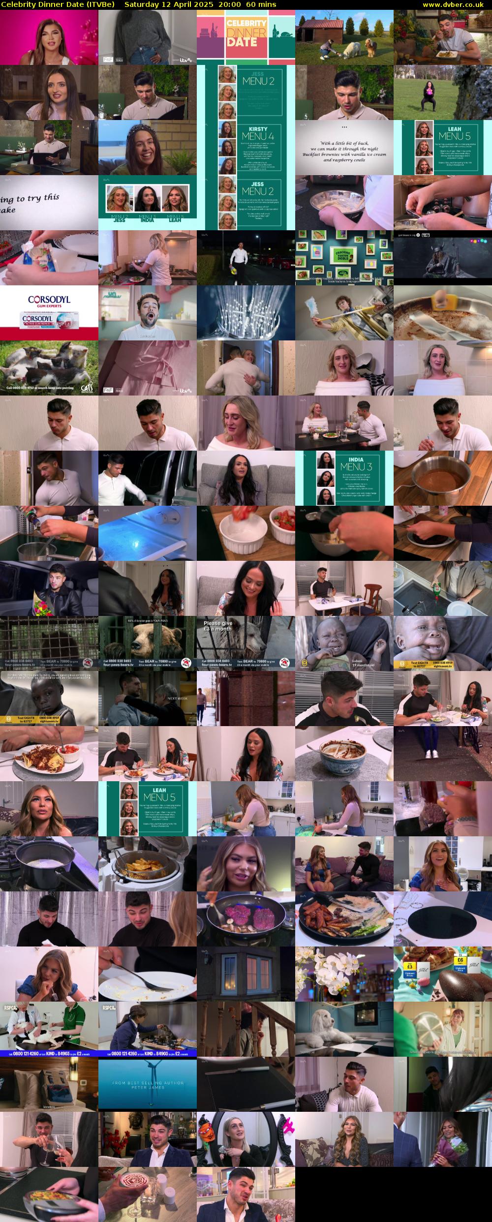 Celebrity Dinner Date (ITVBe) Saturday 12 April 2025 20:00 - 21:00