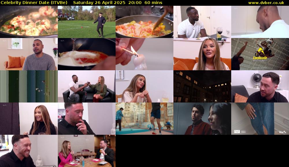 Celebrity Dinner Date (ITVBe) Saturday 26 April 2025 20:00 - 21:00