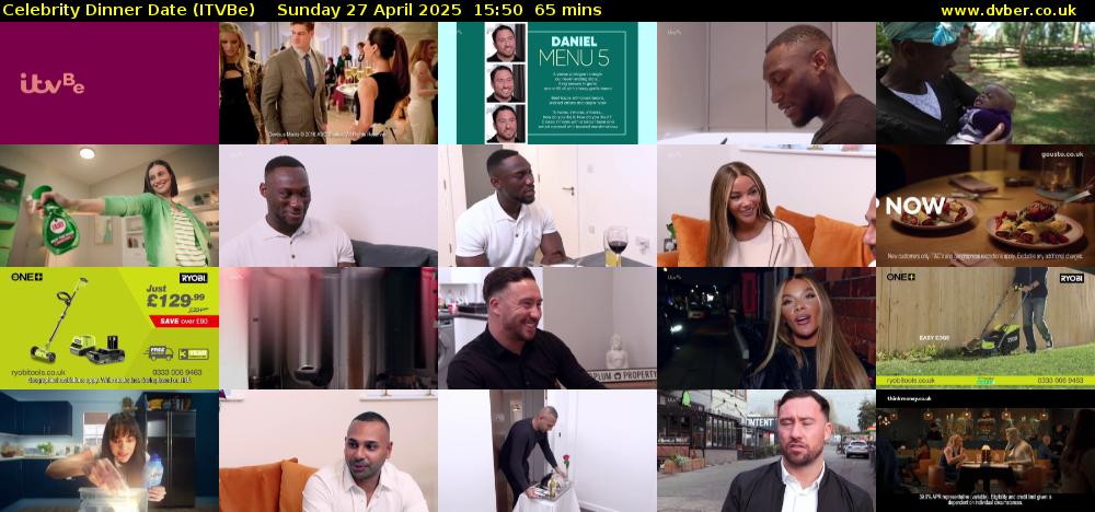 Celebrity Dinner Date (ITVBe) Sunday 27 April 2025 15:50 - 16:55