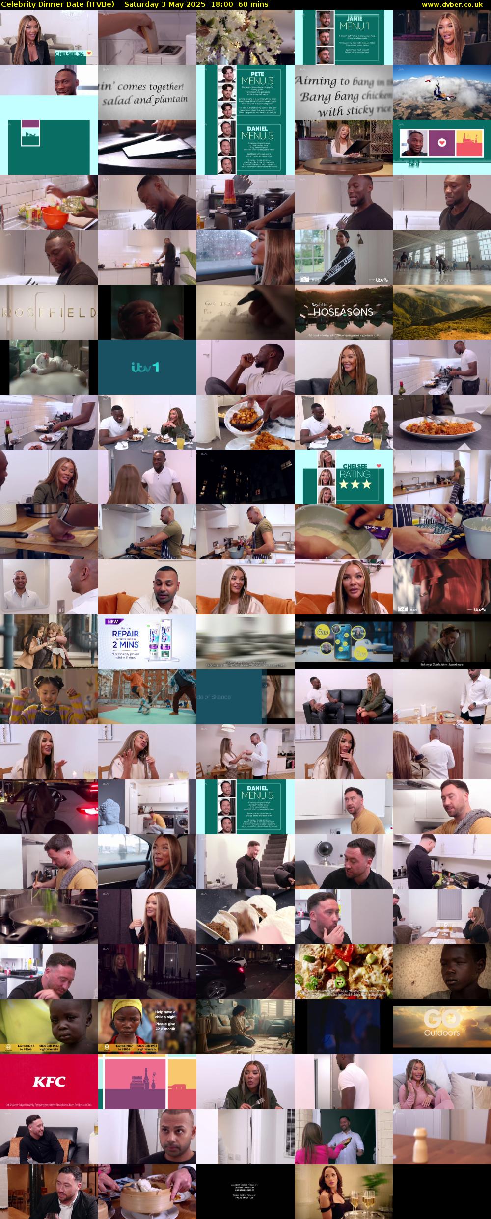 Celebrity Dinner Date (ITVBe) Saturday 3 May 2025 18:00 - 19:00