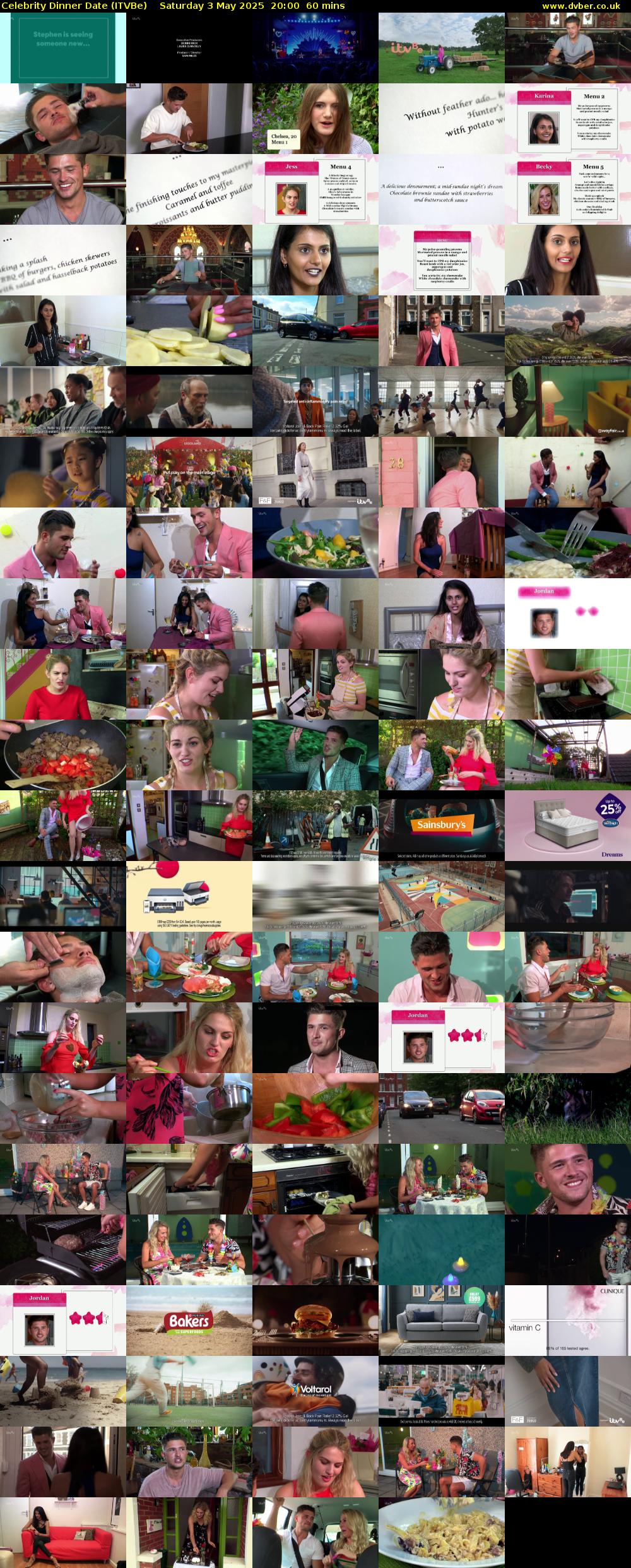 Celebrity Dinner Date (ITVBe) Saturday 3 May 2025 20:00 - 21:00