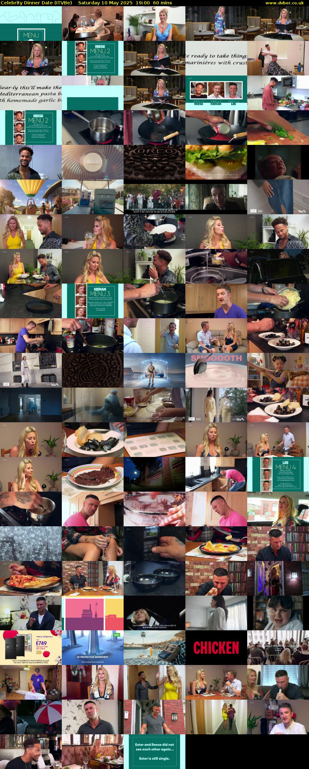 Celebrity Dinner Date (ITVBe) Saturday 10 May 2025 19:00 - 20:00