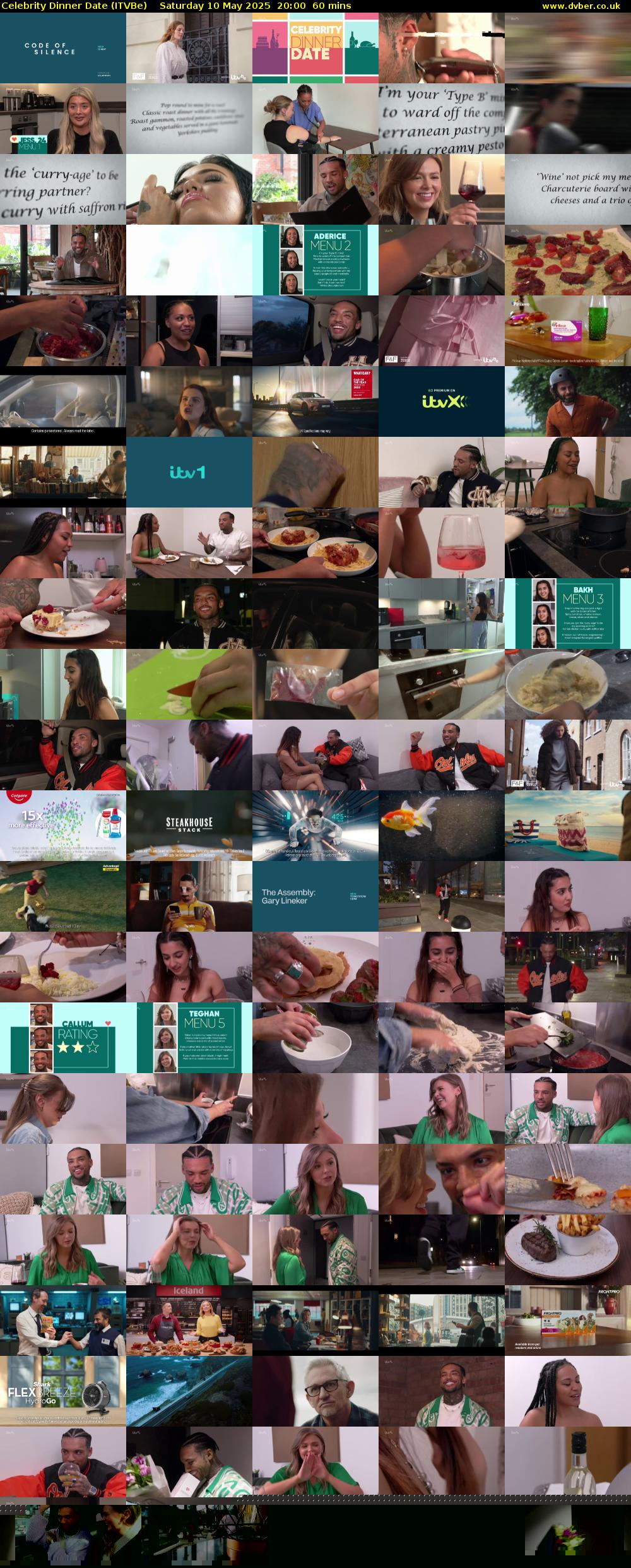 Celebrity Dinner Date (ITVBe) Saturday 10 May 2025 20:00 - 21:00