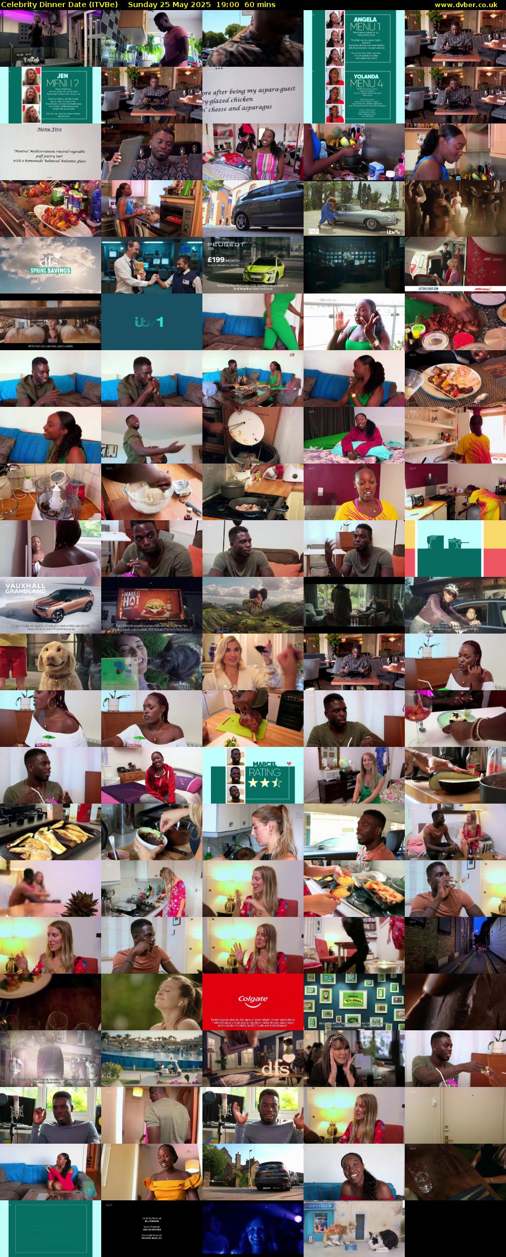Celebrity Dinner Date (ITVBe) Sunday 25 May 2025 19:00 - 20:00