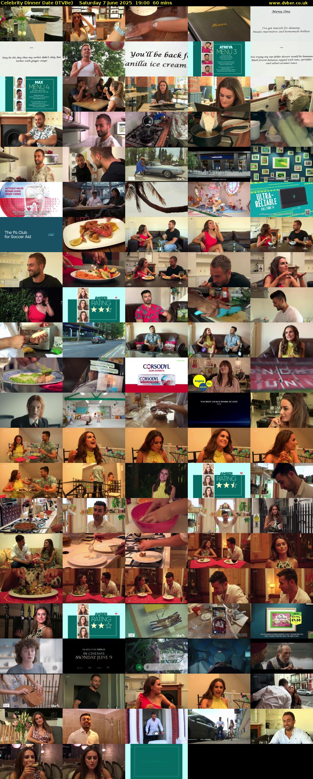 Celebrity Dinner Date (ITVBe) Saturday 7 June 2025 19:00 - 20:00