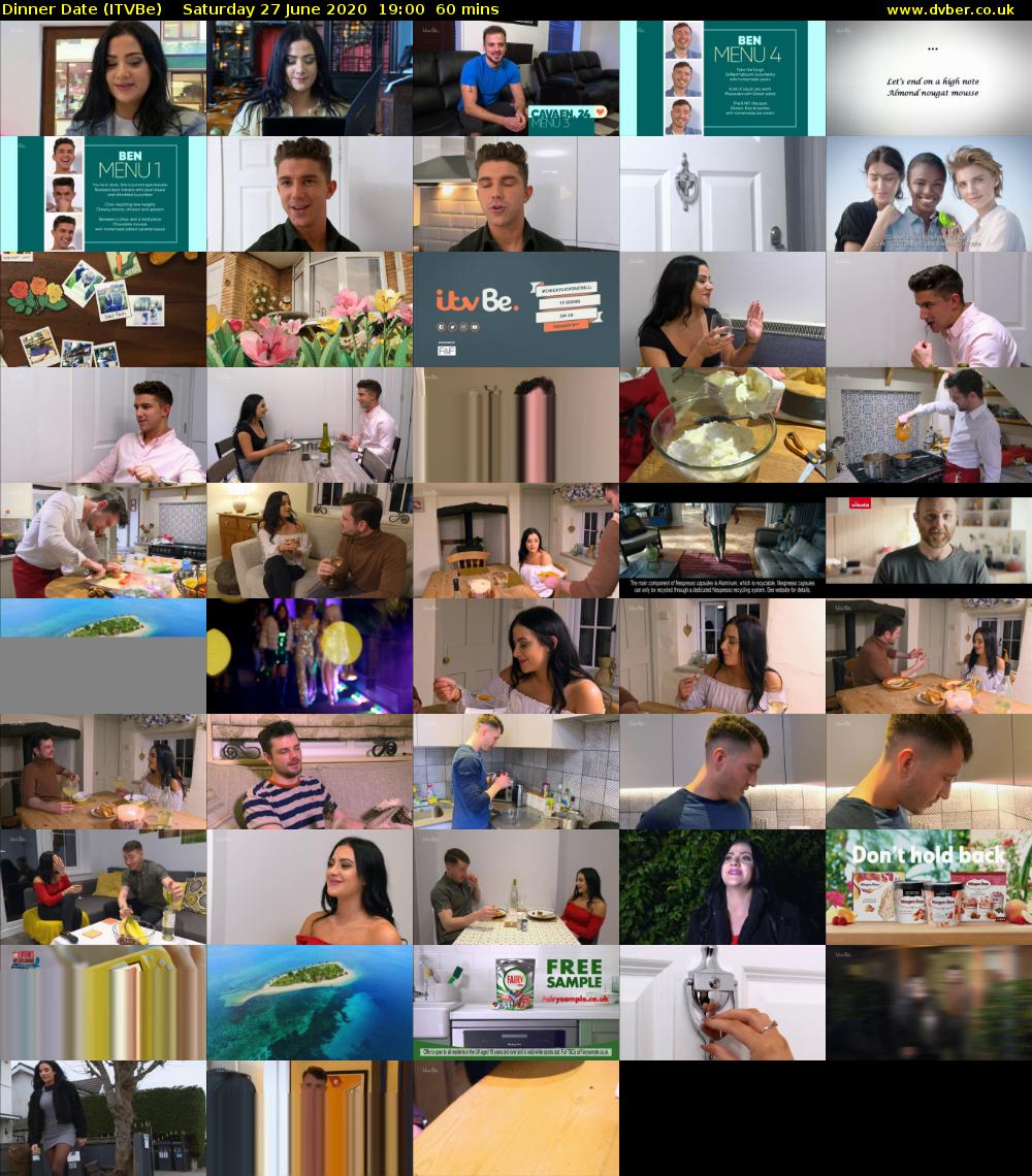 Dinner Date (ITVBe) Saturday 27 June 2020 19:00 - 20:00