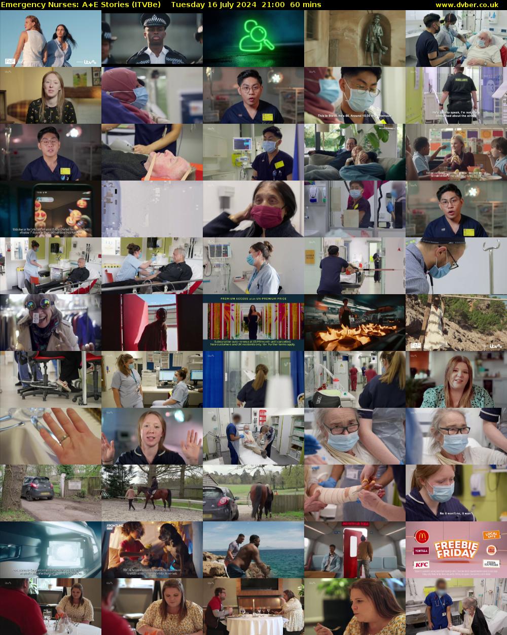 Emergency Nurses: A+E Stories (ITVBe) Tuesday 16 July 2024 21:00 - 22:00