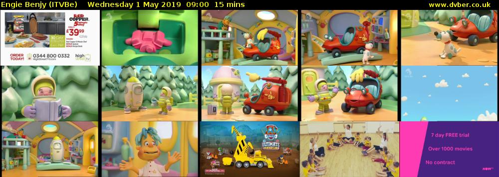 Engie Benjy (ITVBe) Wednesday 1 May 2019 09:00 - 09:15