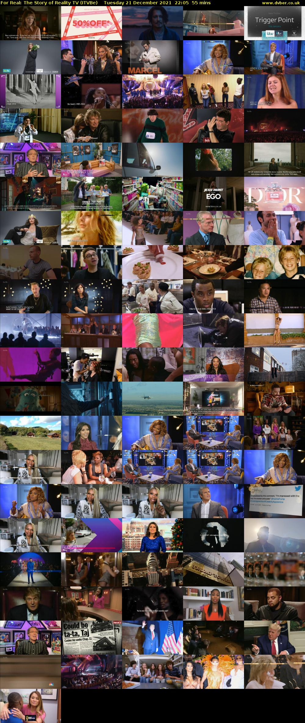 For Real: The Story of Reality TV (ITVBe) Tuesday 21 December 2021 22:05 - 23:00