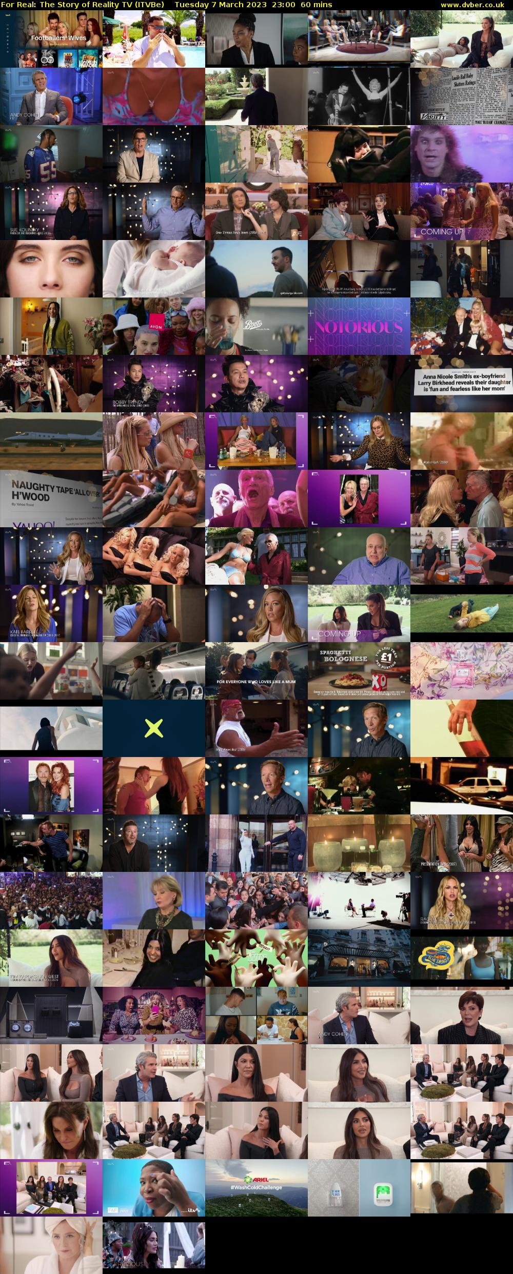 For Real: The Story of Reality TV (ITVBe) Tuesday 7 March 2023 23:00 - 00:00