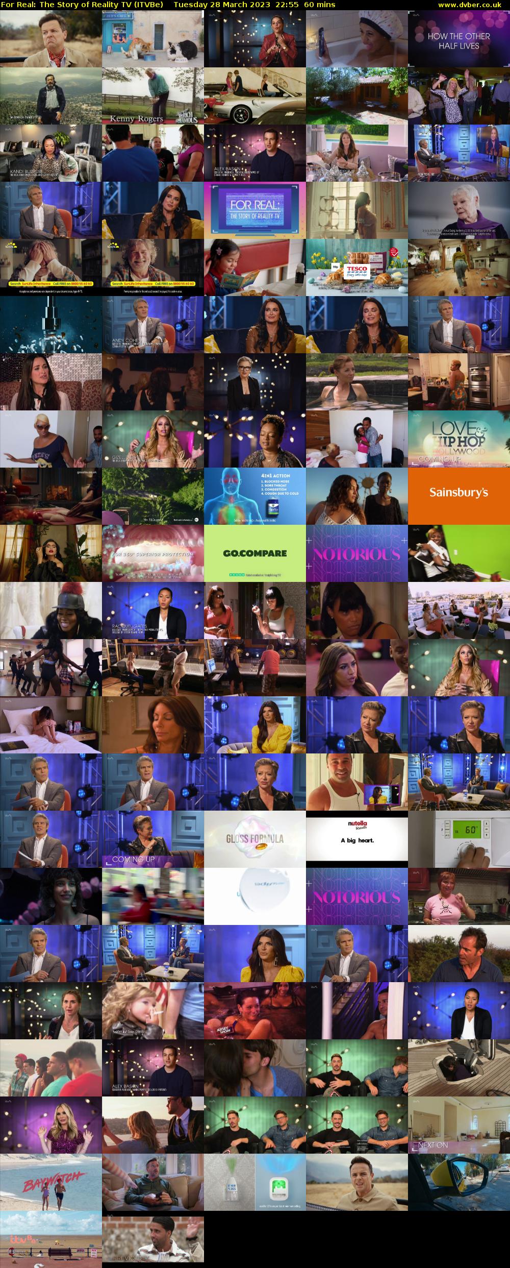 For Real: The Story of Reality TV (ITVBe) Tuesday 28 March 2023 22:55 - 23:55