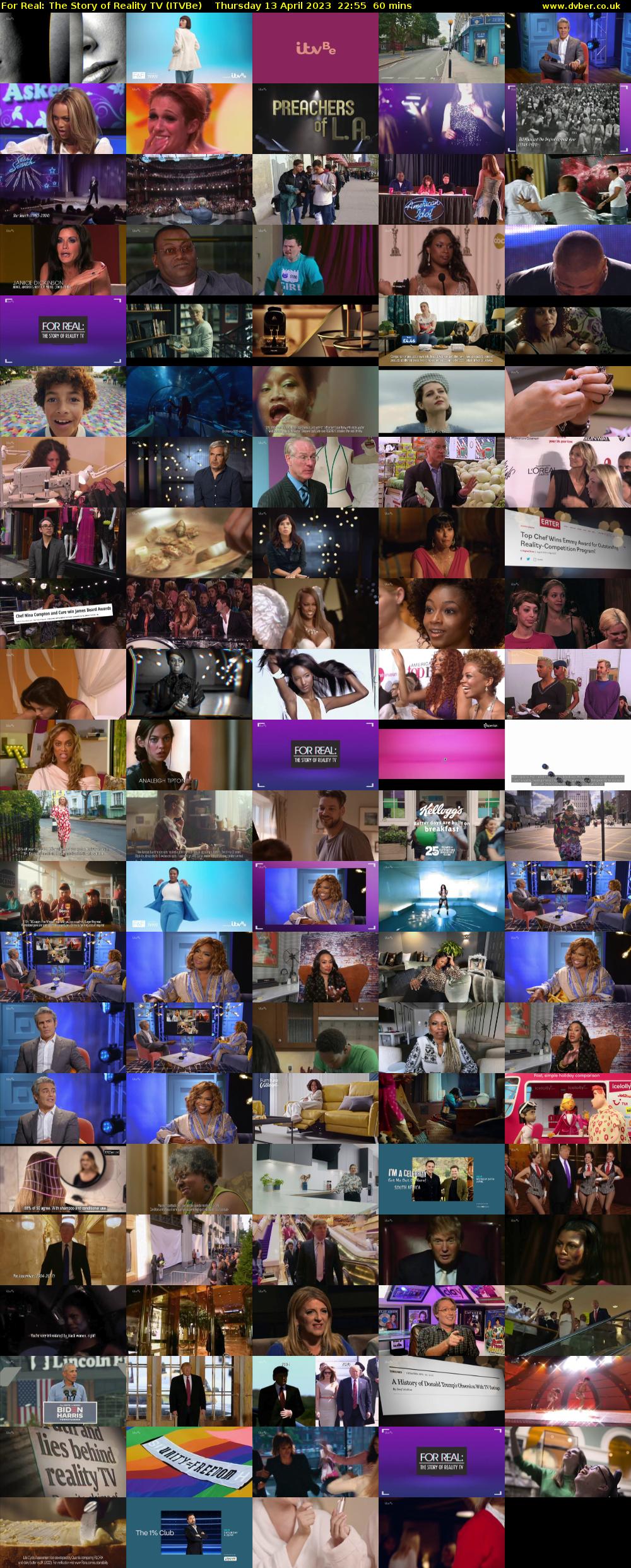 For Real: The Story of Reality TV (ITVBe) Thursday 13 April 2023 22:55 - 23:55