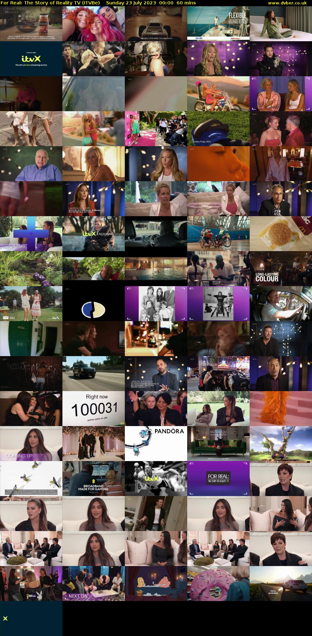 For Real: The Story of Reality TV (ITVBe) Sunday 23 July 2023 00:00 - 01:00