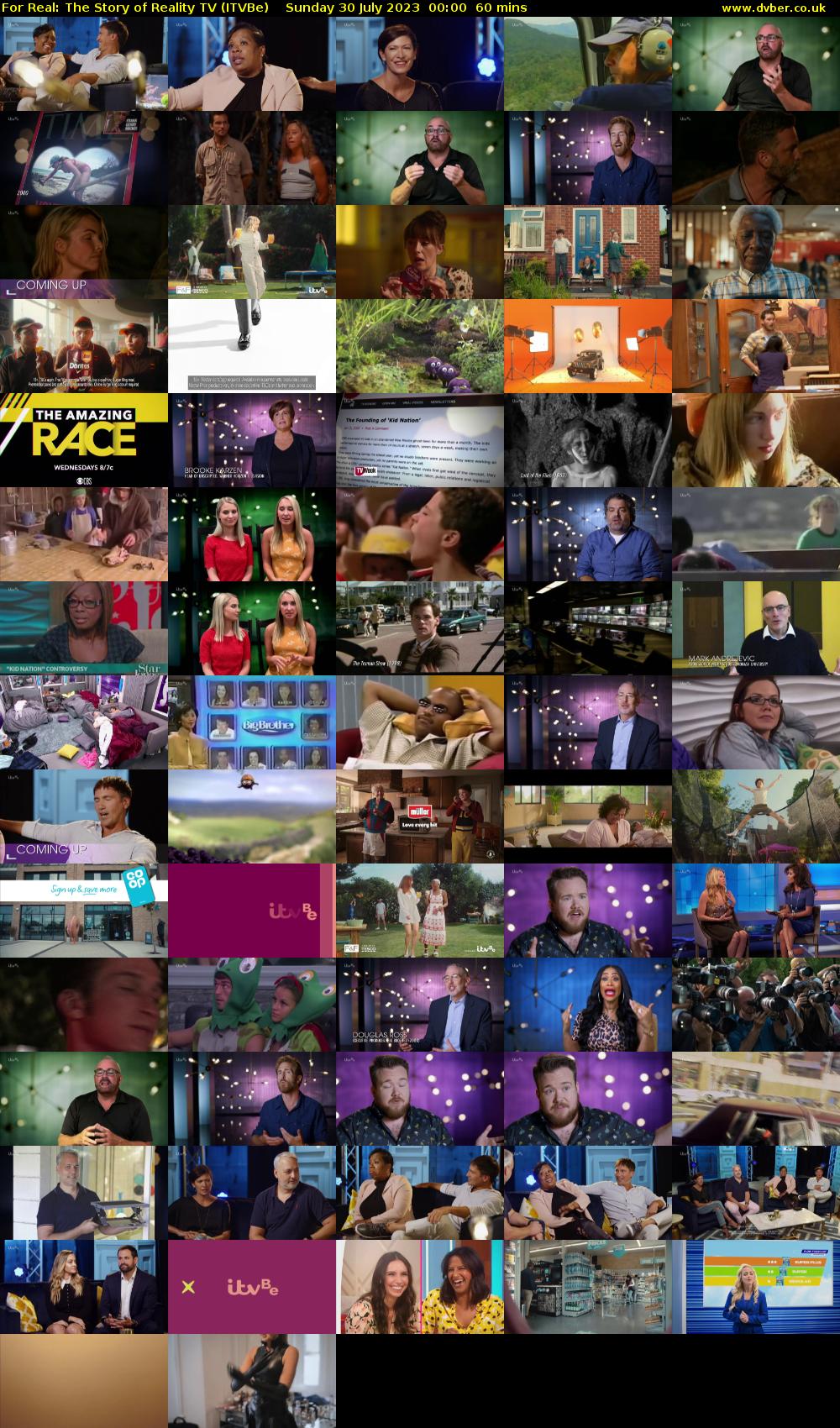 For Real: The Story of Reality TV (ITVBe) Sunday 30 July 2023 00:00 - 01:00