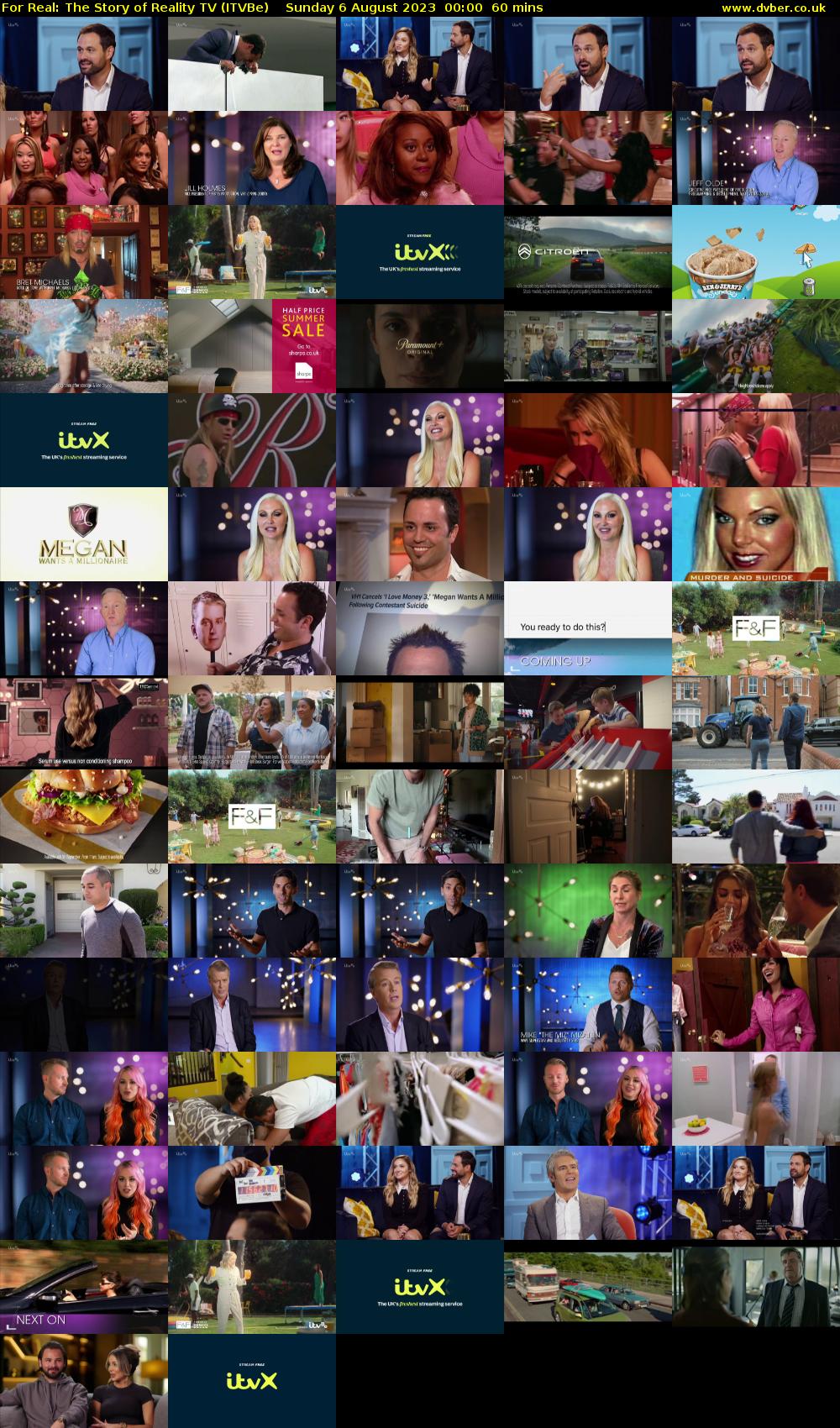 For Real: The Story of Reality TV (ITVBe) Sunday 6 August 2023 00:00 - 01:00