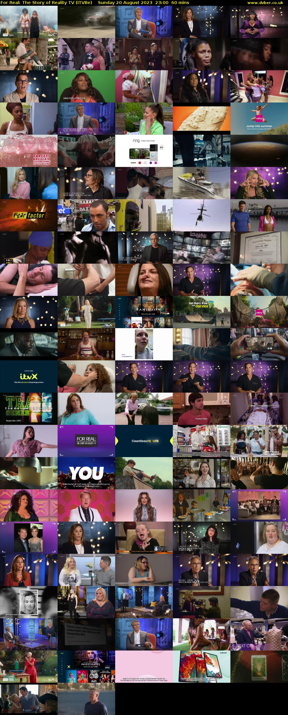For Real: The Story of Reality TV (ITVBe) Sunday 20 August 2023 23:00 - 00:00