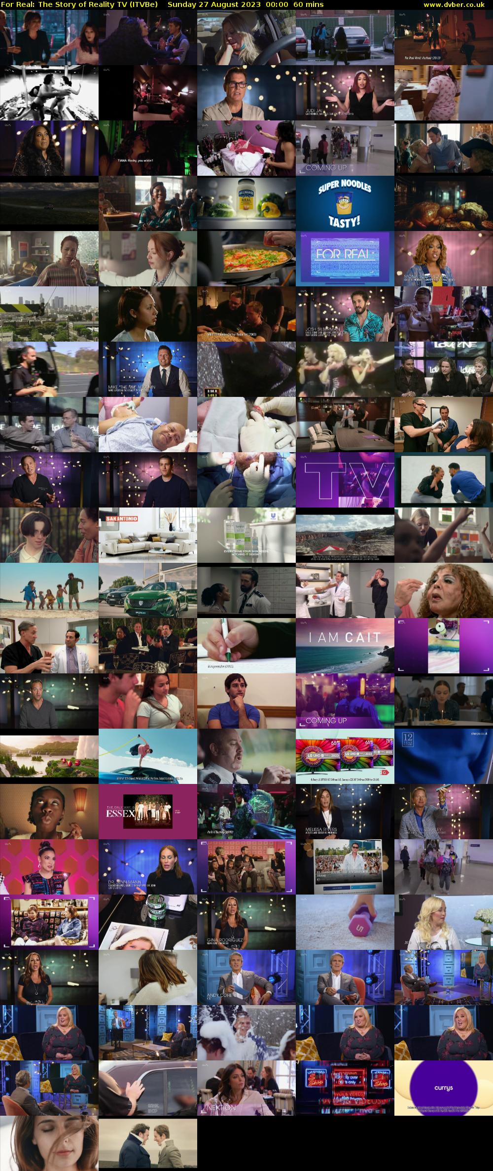 For Real: The Story of Reality TV (ITVBe) Sunday 27 August 2023 00:00 - 01:00