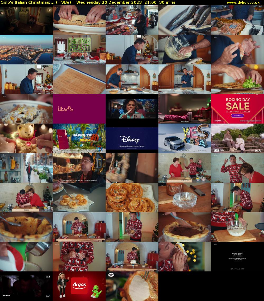 Gino's Italian Christmas:... (ITVBe) Wednesday 20 December 2023 21:00 - 21:30