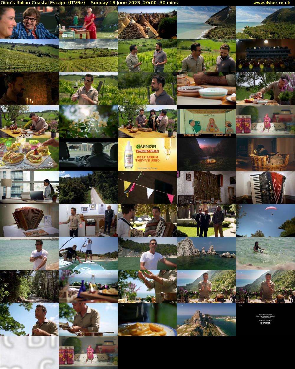 Gino's Italian Coastal Escape (ITVBe) Sunday 18 June 2023 20:00 - 20:30