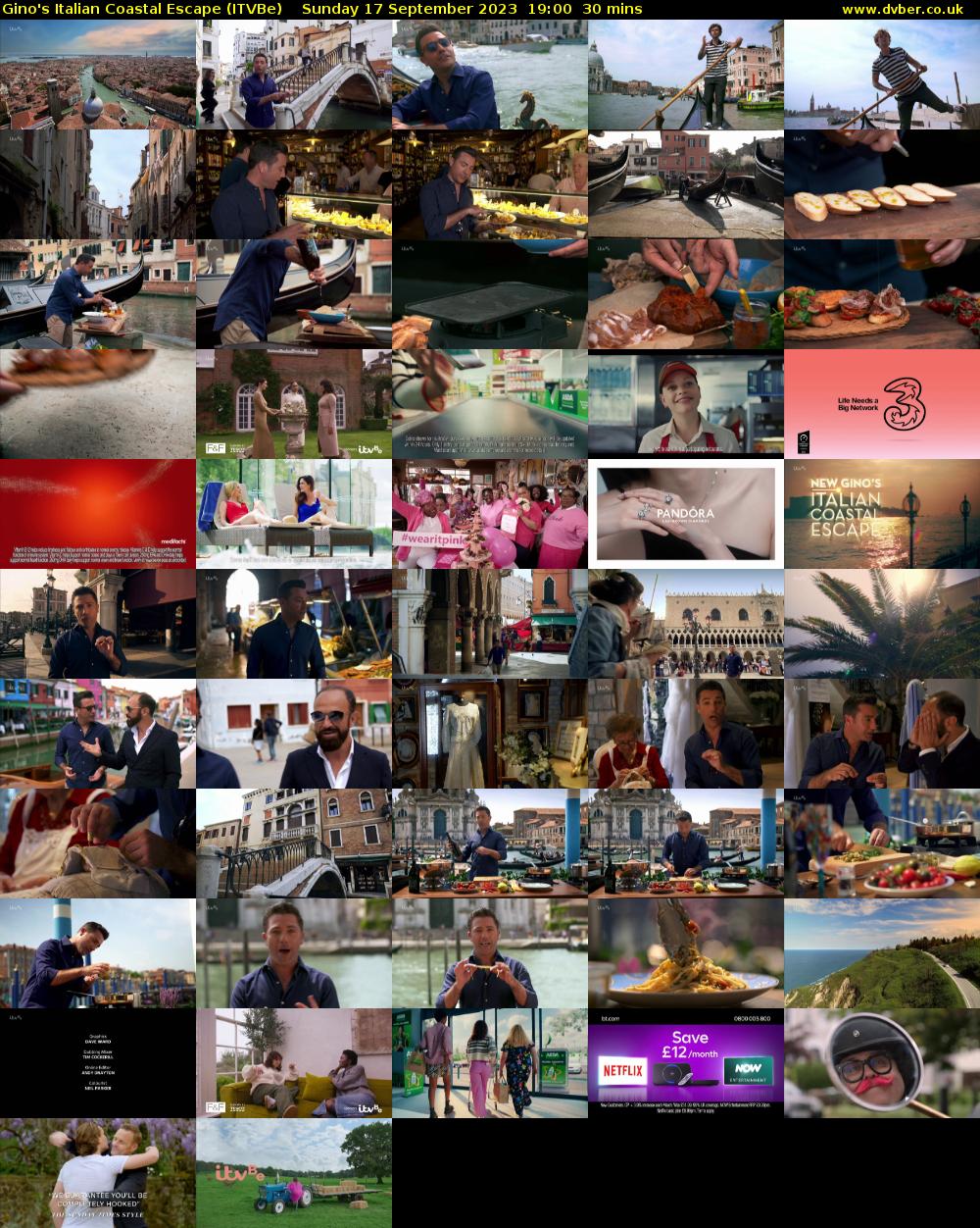 Gino's Italian Coastal Escape (ITVBe) Sunday 17 September 2023 19:00 - 19:30