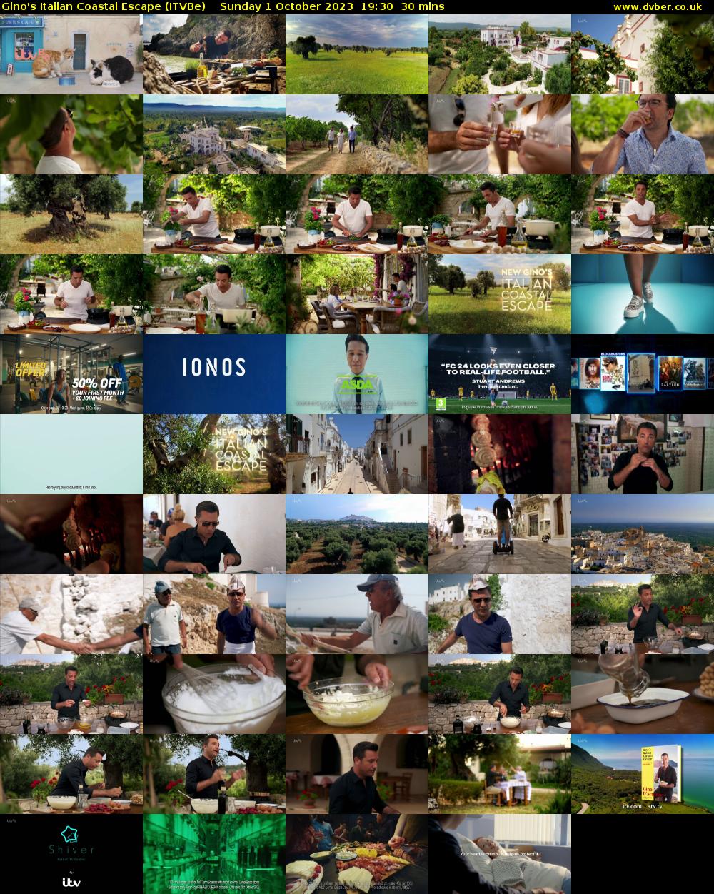 Gino's Italian Coastal Escape (ITVBe) Sunday 1 October 2023 19:30 - 20:00