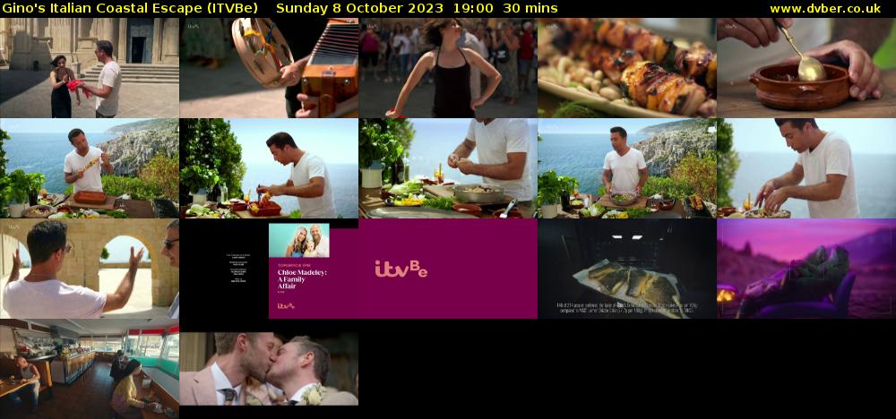 Gino's Italian Coastal Escape (ITVBe) Sunday 8 October 2023 19:00 - 19:30