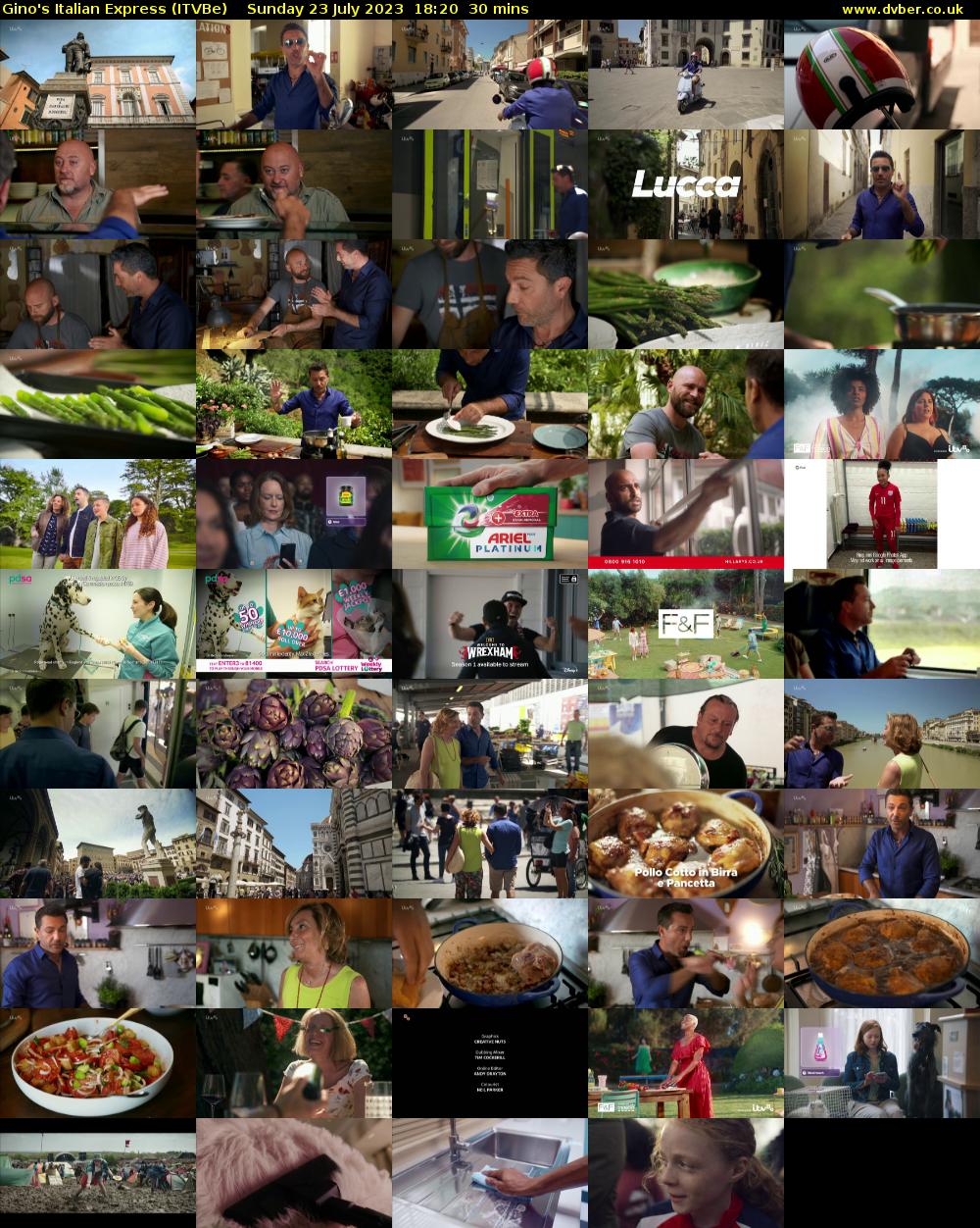 Gino's Italian Express (ITVBe) Sunday 23 July 2023 18:20 - 18:50