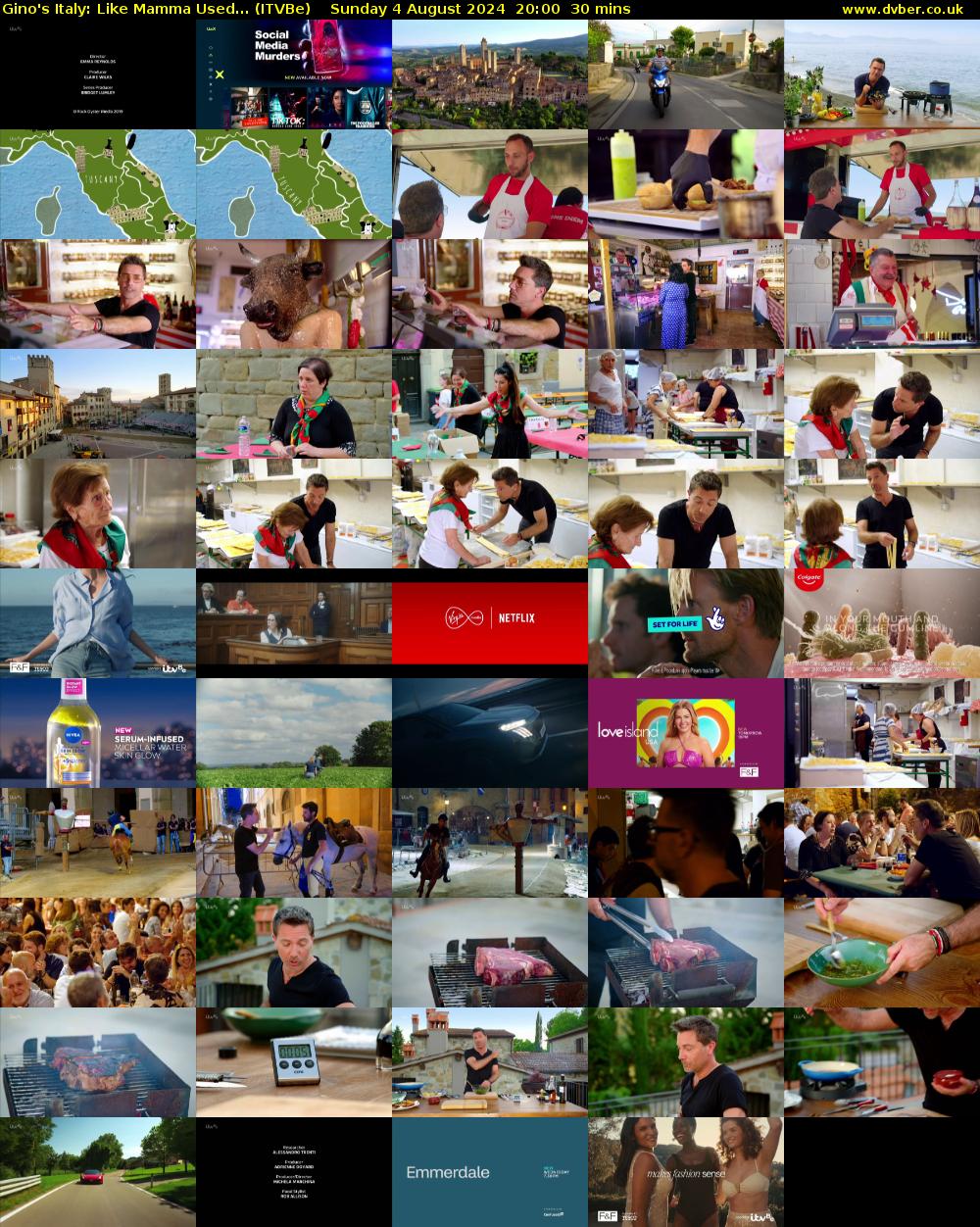 Gino's Italy: Like Mamma Used... (ITVBe) Sunday 4 August 2024 20:00 - 20:30
