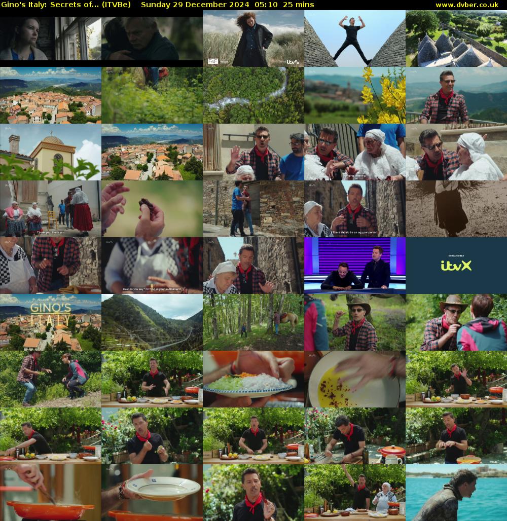 Gino's Italy: Secrets of... (ITVBe) Sunday 29 December 2024 05:10 - 05:35