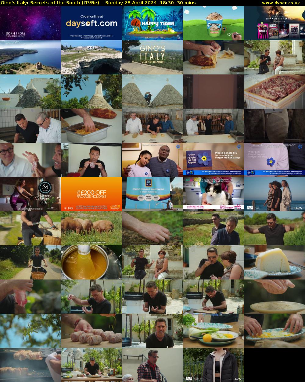 Gino's Italy: Secrets of the South (ITVBe) Sunday 28 April 2024 18:30 - 19:00