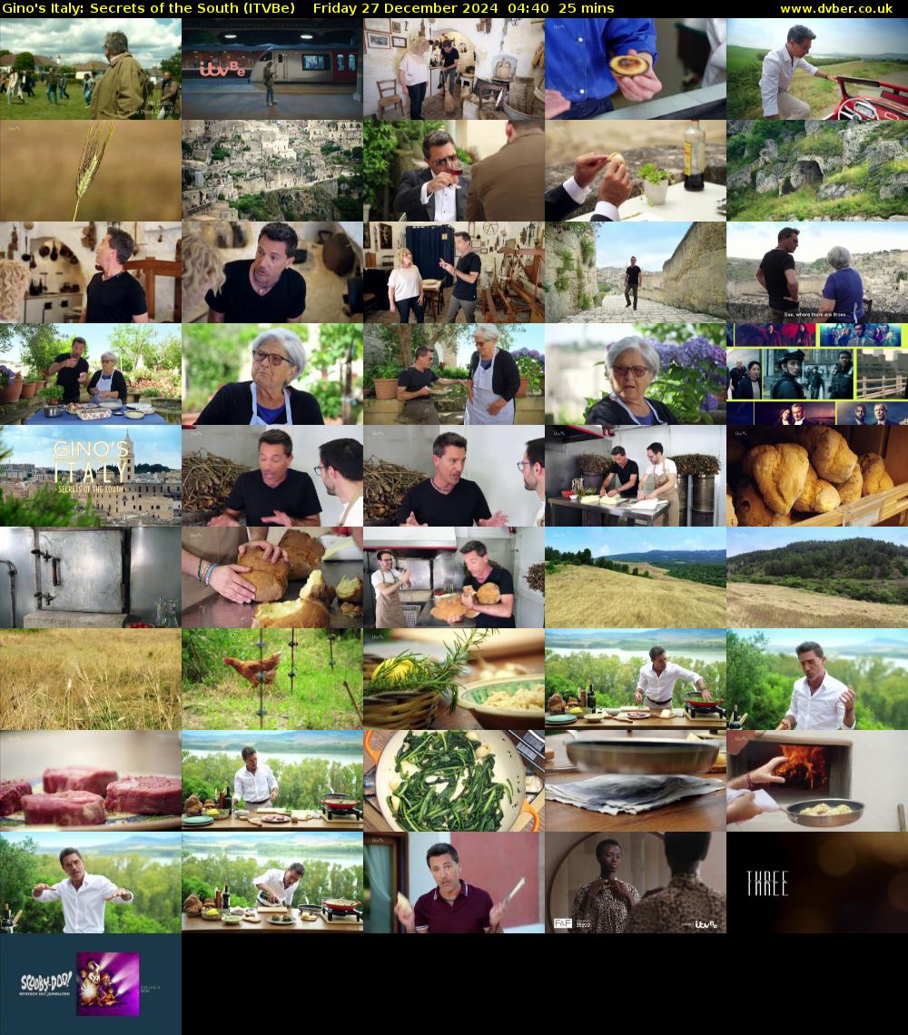 Gino's Italy: Secrets of the South (ITVBe) Friday 27 December 2024 04:40 - 05:05