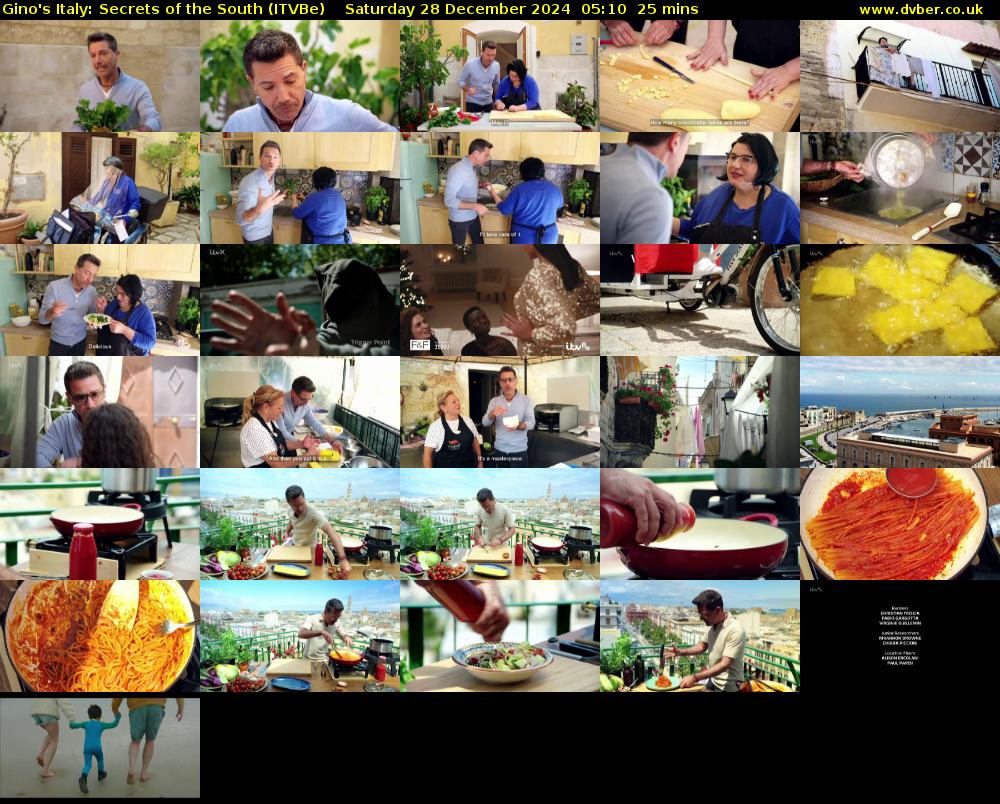 Gino's Italy: Secrets of the South (ITVBe) Saturday 28 December 2024 05:10 - 05:35