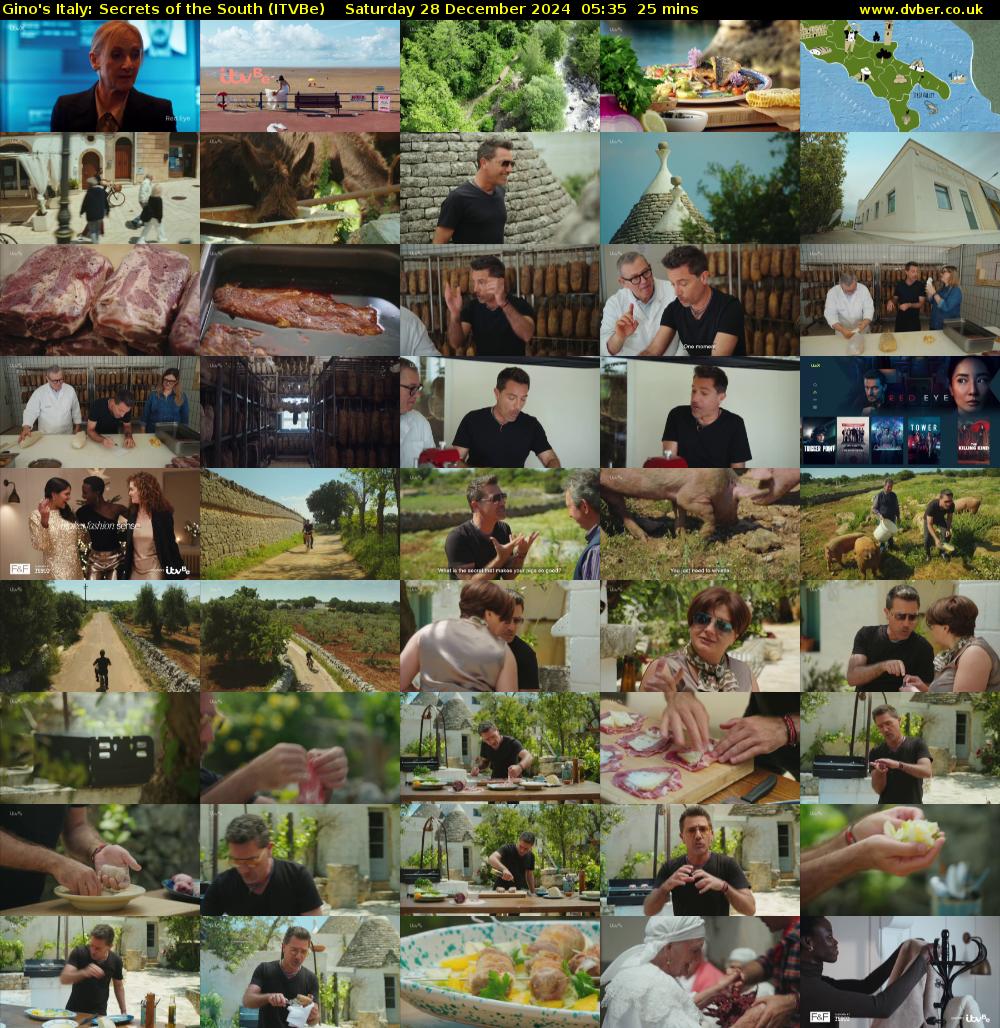 Gino's Italy: Secrets of the South (ITVBe) Saturday 28 December 2024 05:35 - 06:00