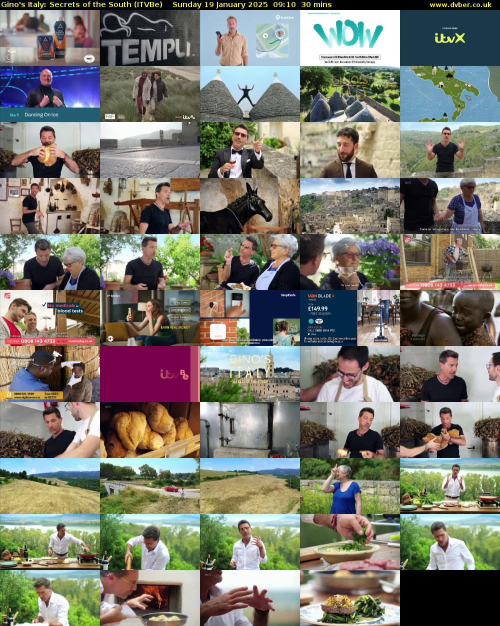 Gino's Italy: Secrets of the South (ITVBe) Sunday 19 January 2025 09:10 - 09:40