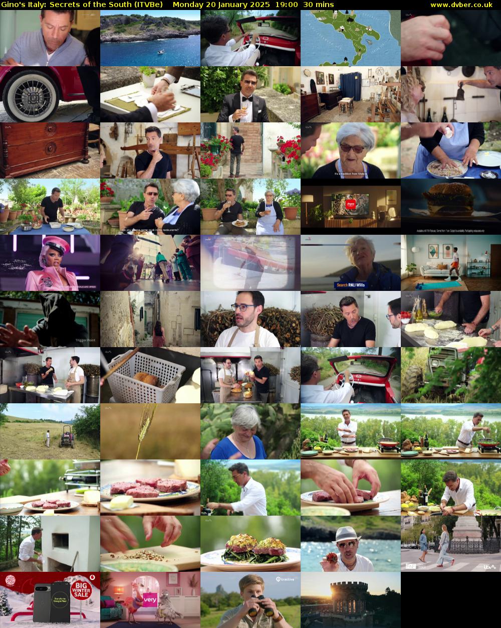 Gino's Italy: Secrets of the South (ITVBe) Monday 20 January 2025 19:00 - 19:30