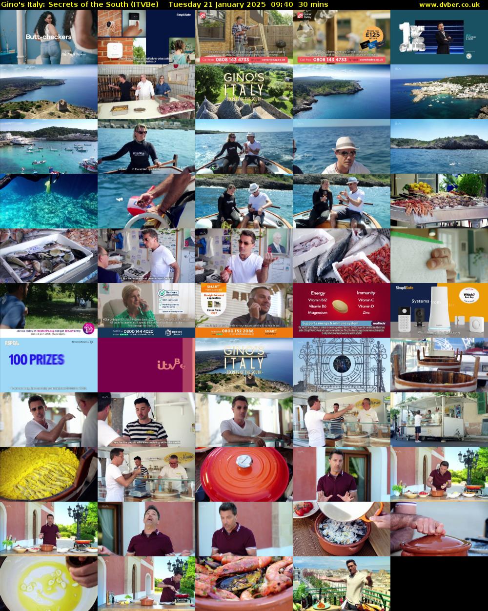 Gino's Italy: Secrets of the South (ITVBe) Tuesday 21 January 2025 09:40 - 10:10