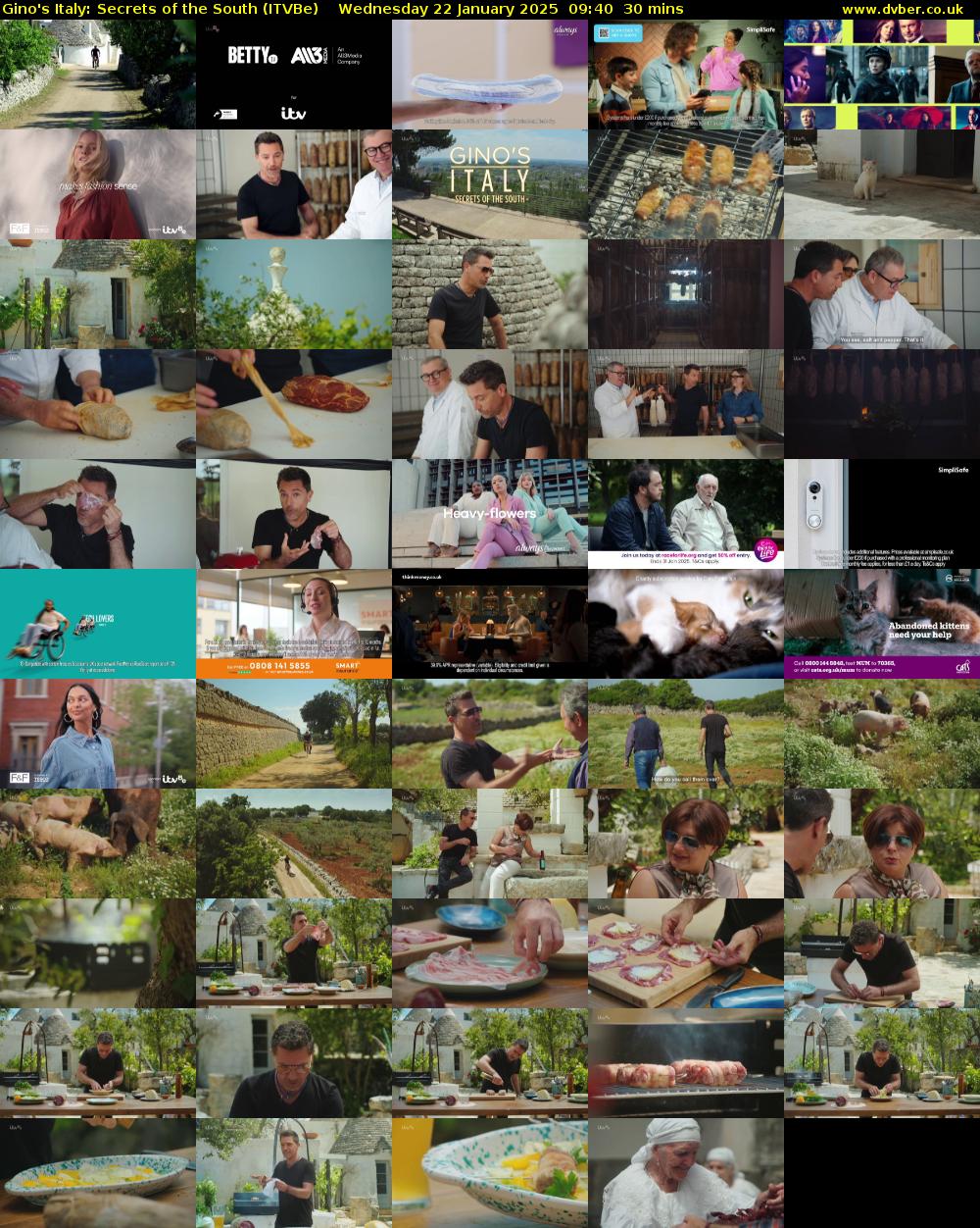 Gino's Italy: Secrets of the South (ITVBe) Wednesday 22 January 2025 09:40 - 10:10