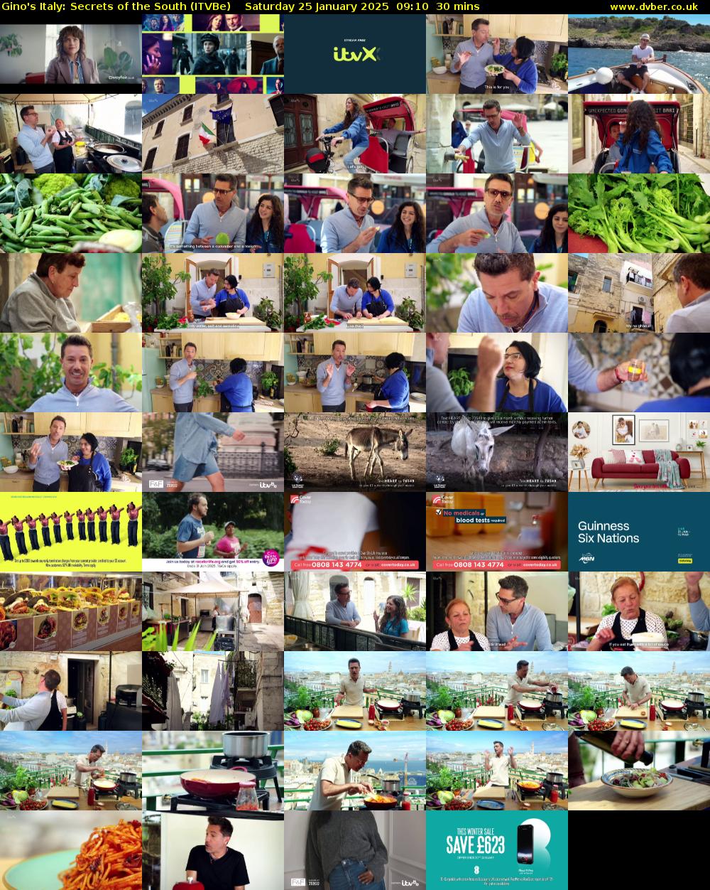 Gino's Italy: Secrets of the South (ITVBe) Saturday 25 January 2025 09:10 - 09:40