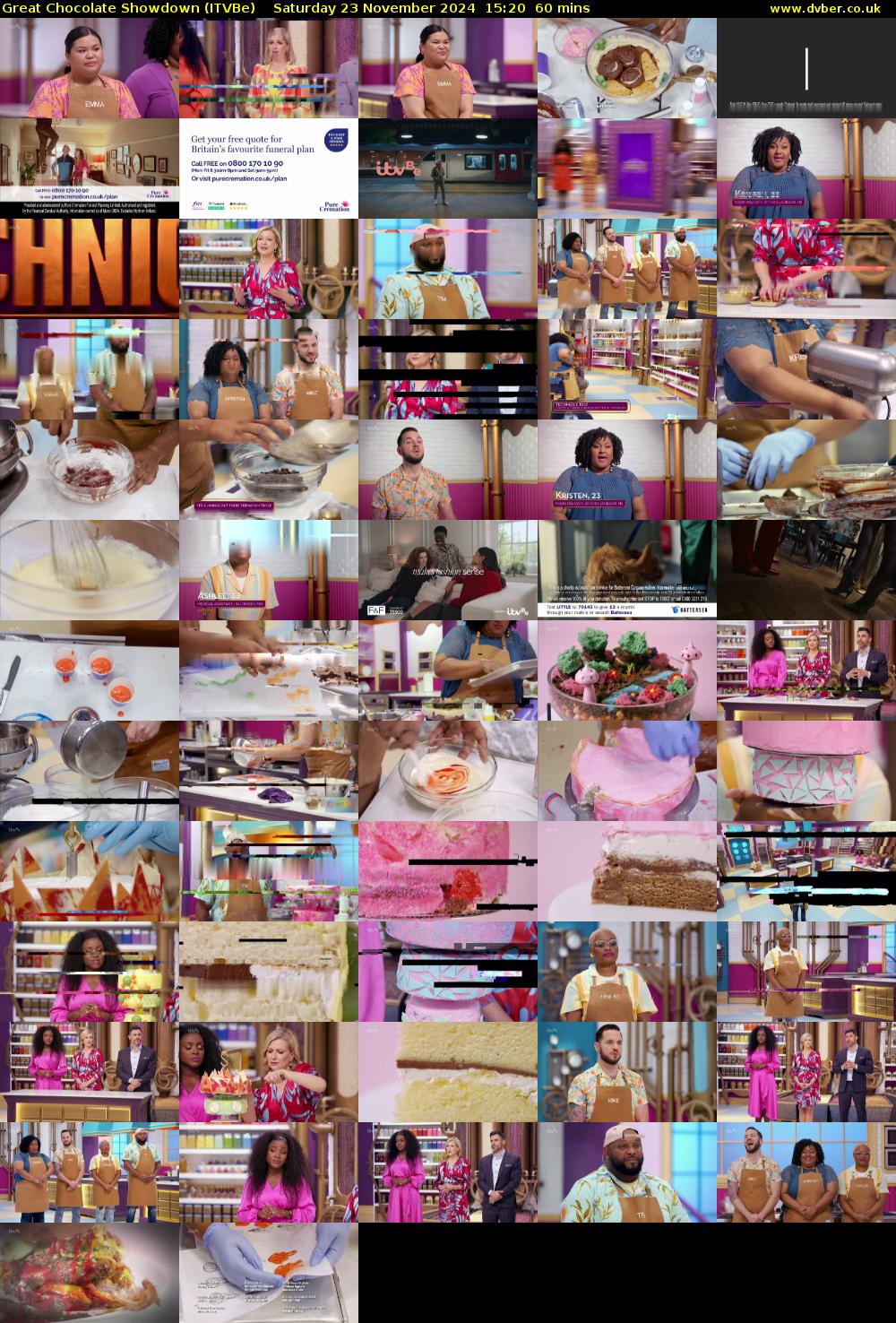 Great Chocolate Showdown (ITVBe) Saturday 23 November 2024 15:20 - 16:20
