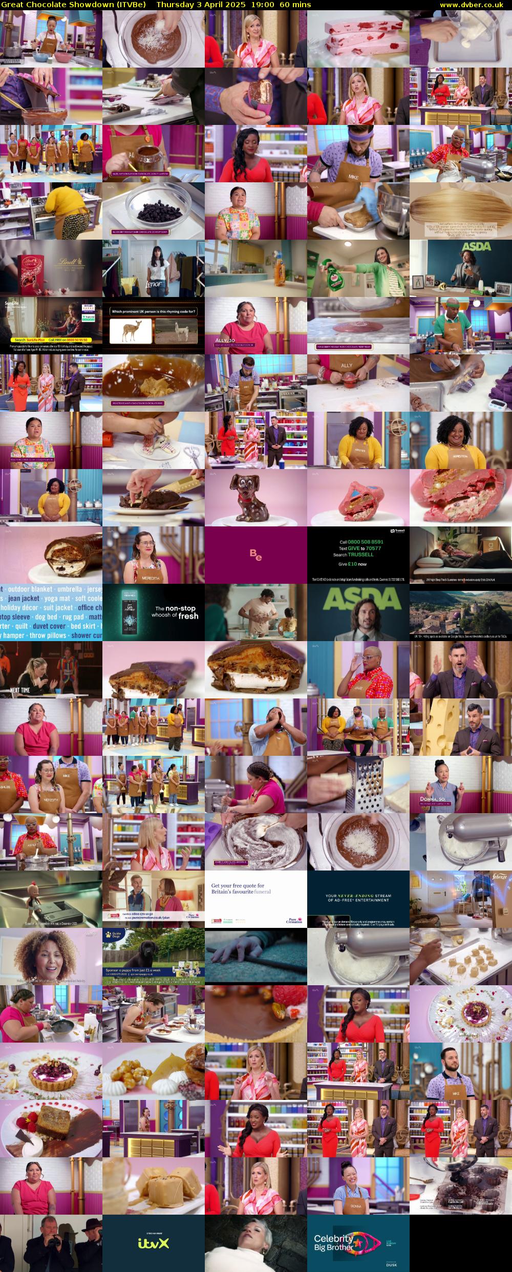 Great Chocolate Showdown (ITVBe) Thursday 3 April 2025 19:00 - 20:00
