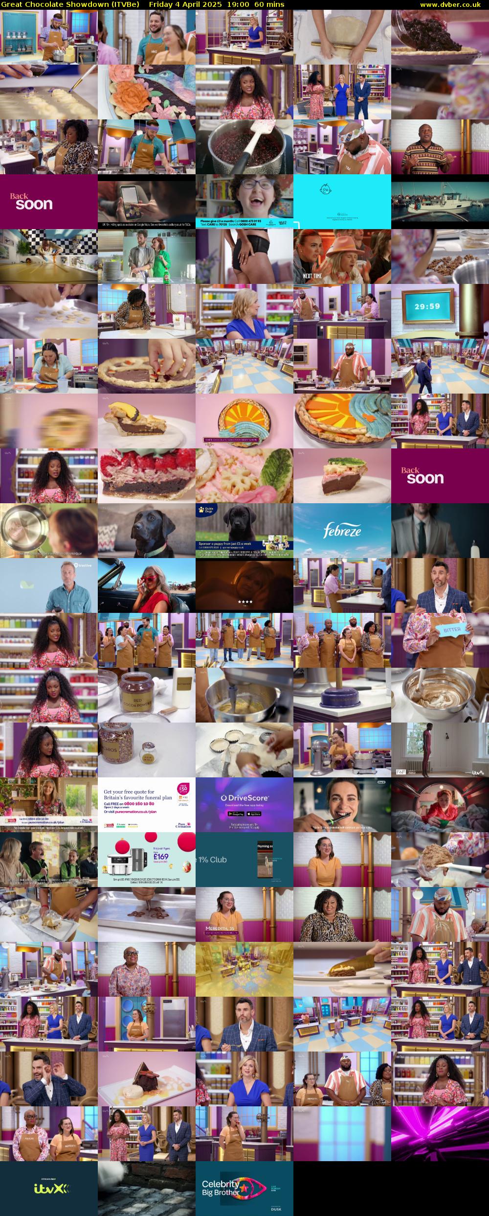 Great Chocolate Showdown (ITVBe) Friday 4 April 2025 19:00 - 20:00