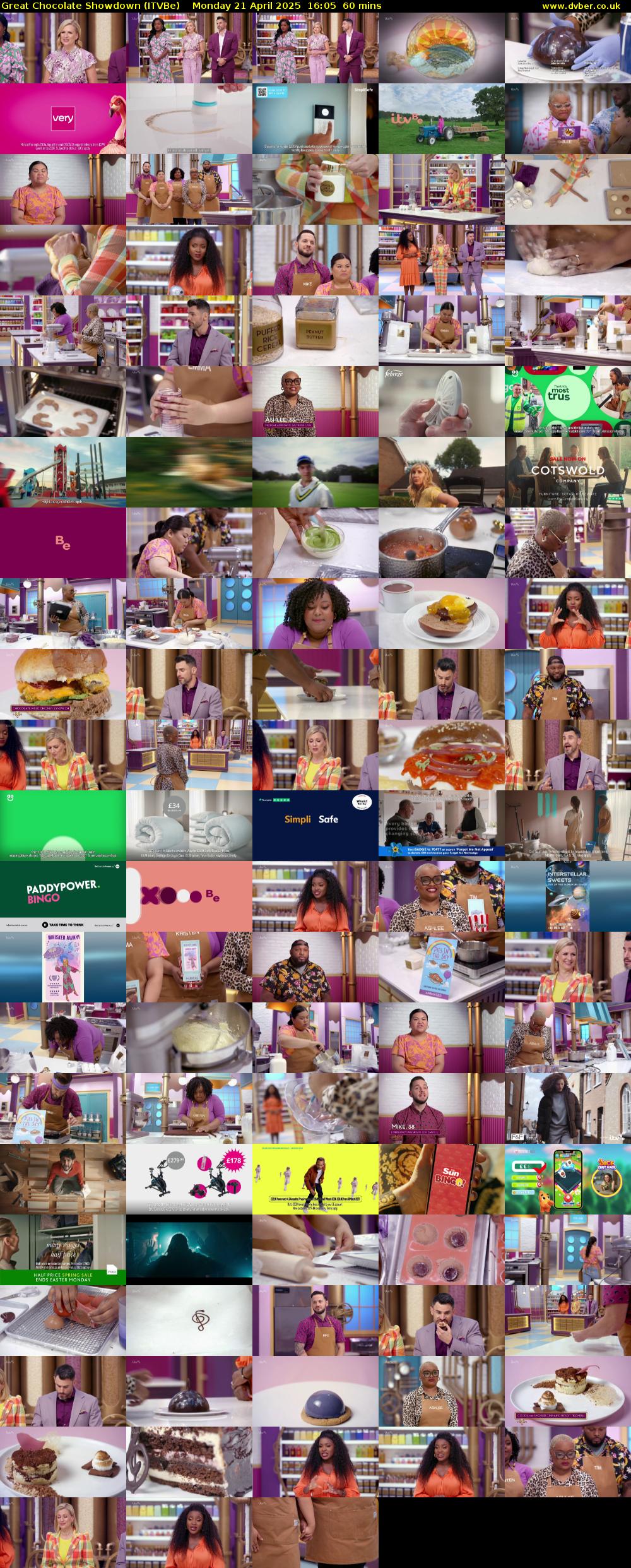 Great Chocolate Showdown (ITVBe) Monday 21 April 2025 16:05 - 17:05